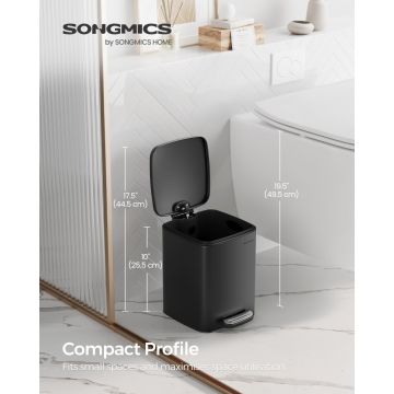 Cos de gunoi Songmics Negru 19.3x23.9x25.5 cm