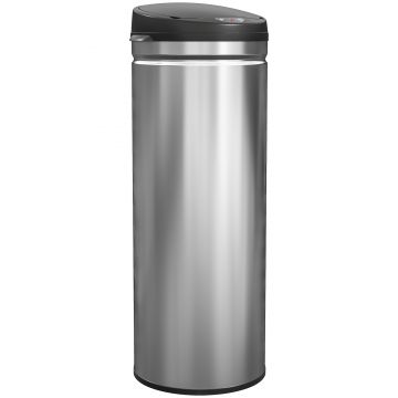 HOMCOM Coș cu senzor de 50 de litri cu funcție Soft-Close, coș de gunoi fără atingere din oțel inoxidabil pentru bucătării higienice, birouri, culoare argintie | Aosom Romania