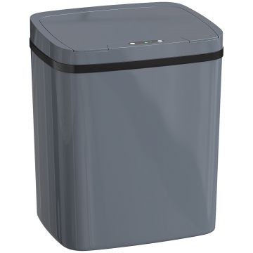 HOMCOM Coș de gunoi cu senzor 15 L Coș automat cu două moduri de deschidere, pentru birou, bucătării, 27,6 x 21,4 x 33,5 cm, Gri | Aosom Romania
