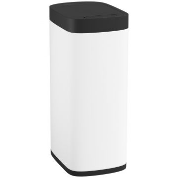 HOMCOM Coș de gunoi de bucătărie automat 50 L, coș cu senzor de mișcare, funcționează pe baterii, 26,5x35,5x68 cm, crem | Aosom Romania