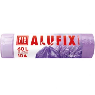 Saci de gunoi de 60L cu bandă retractabilă cu aromă de levănțică