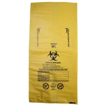 Saci Galbeni Biohazard, ADR 60 l, 50 Bucati