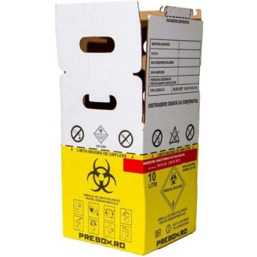 Set 3 x Cutie Carton cu Sac pentru Deseuri Anatomo-Patologice ADR, 10 l